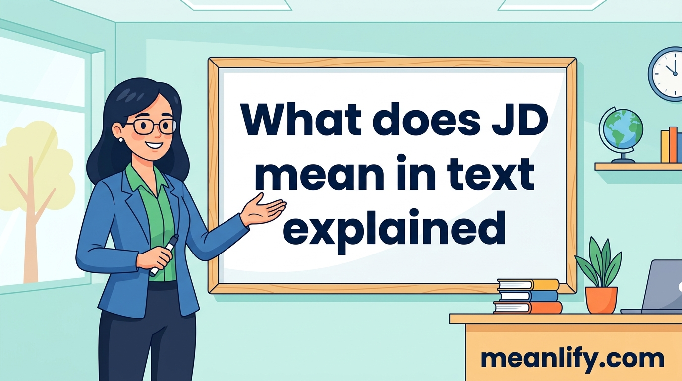 What does JD mean in text explained