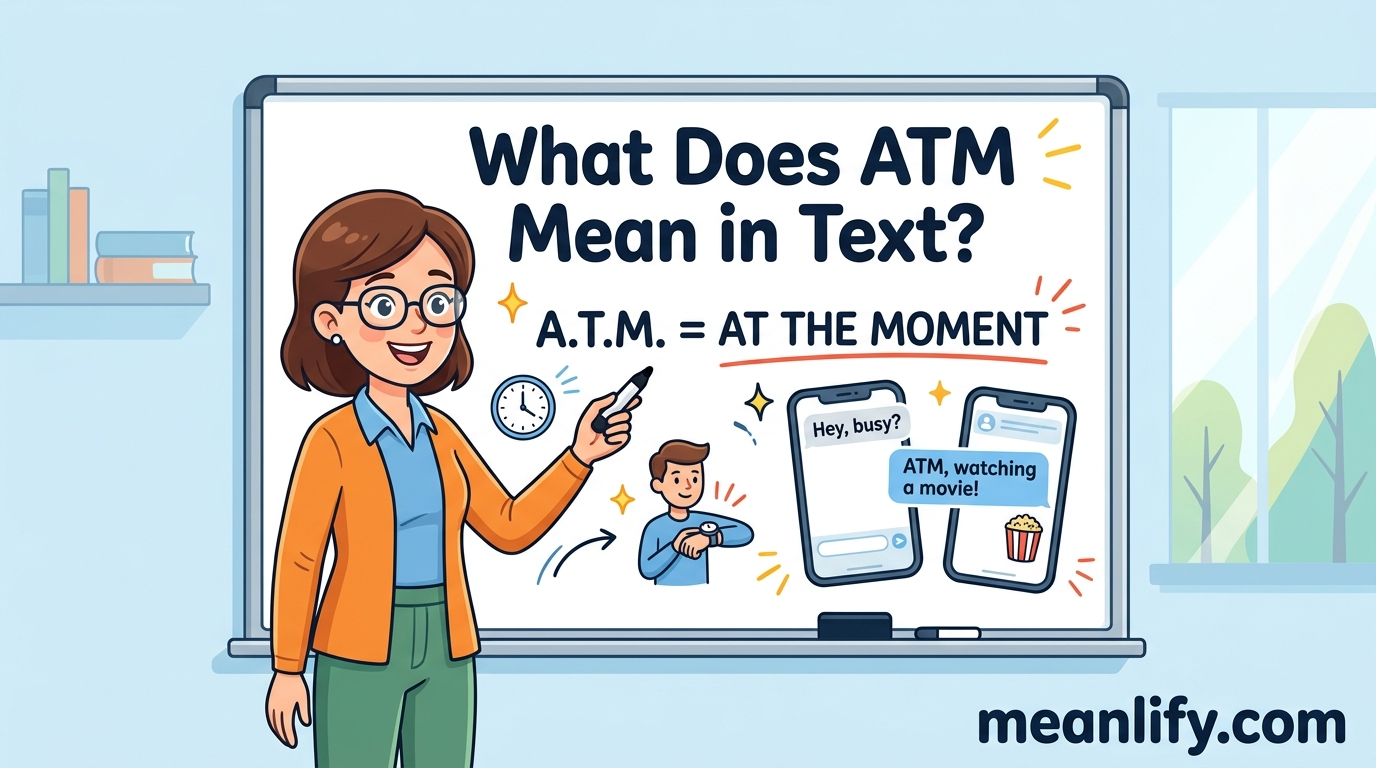 What Does ATM Mean in Text? Real Meaning, Examples & Social Media Use