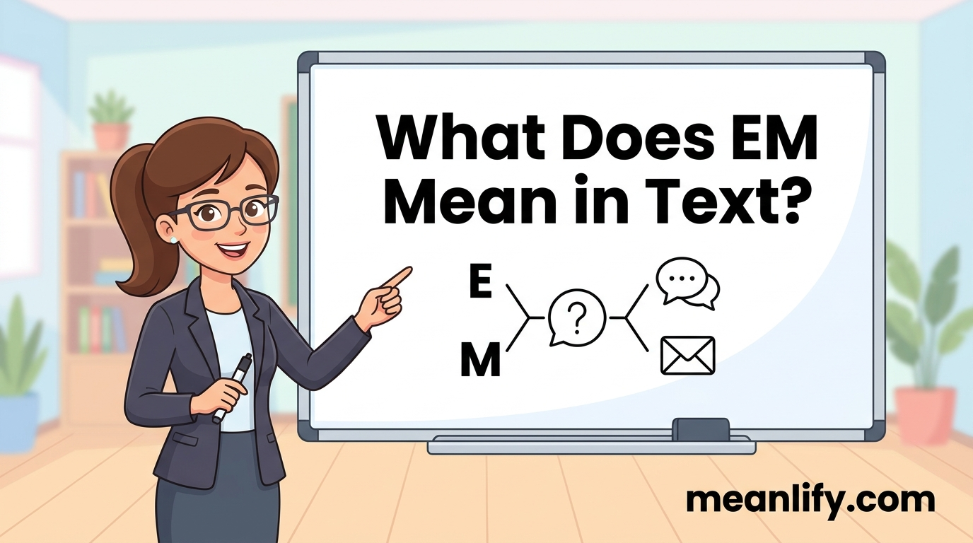 What Does EM Mean in Text? Real Meaning, Examples & Social Media Use